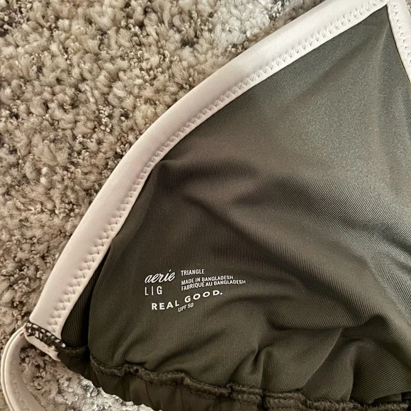 Aerie Wide Rib String Triangle Halter Bikini Top - Picture 5 of 6